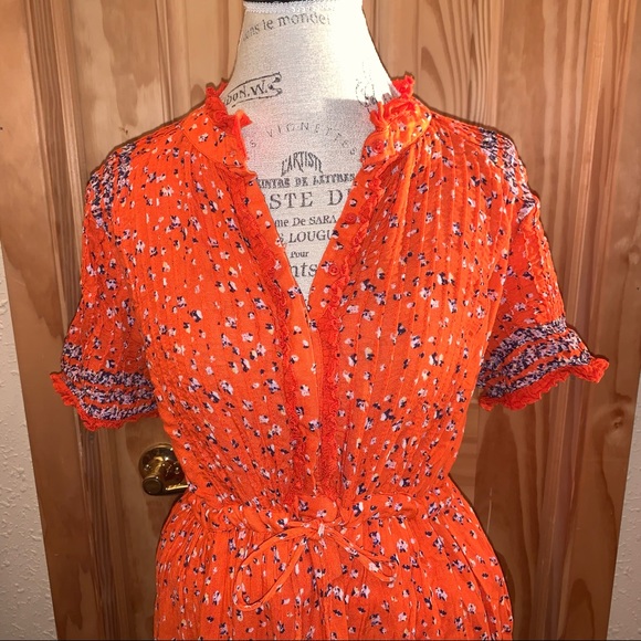 Free People Rare Feeling Orange Maxi Dress - Picture 3 of 16